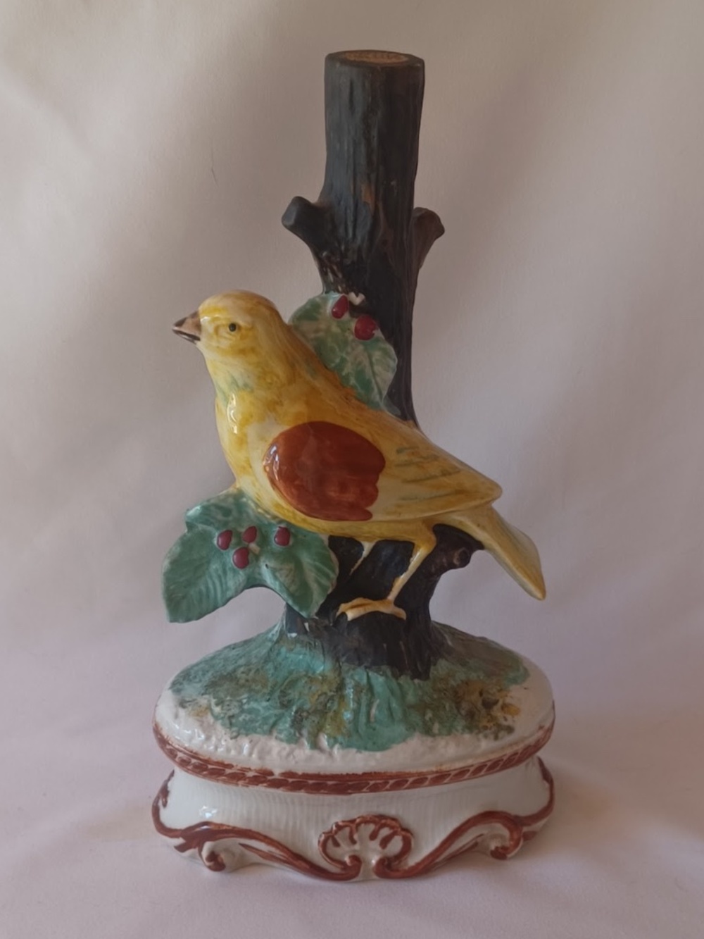 Sealed Vintage Italian Lacrima Christi Wine Decanter Bird Figurine Made in Italy